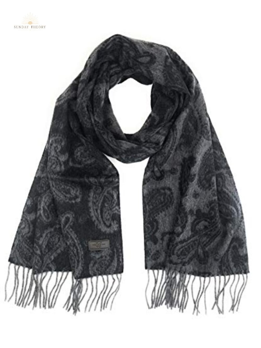 Men's 100% Cashmere Patterned Winter Scarf, Heavy Knit, One Size
